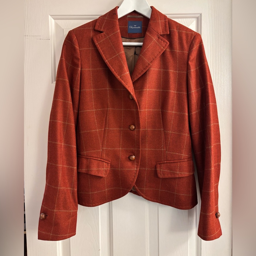 Riding style cropped wool jacket